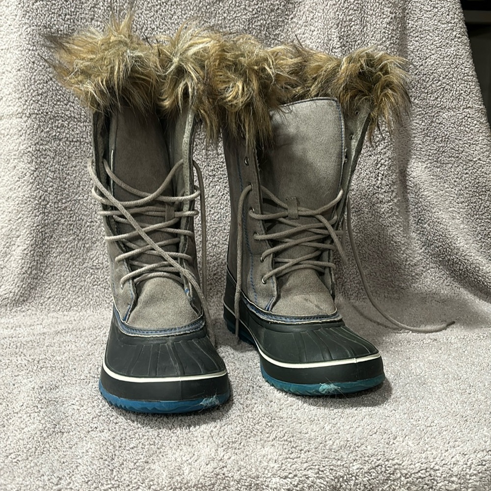 Faux fur topped boots
